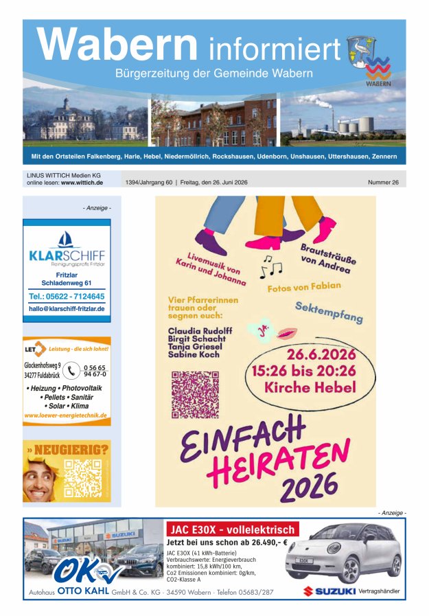 Wabern informiert Titelblatt 26/2026
