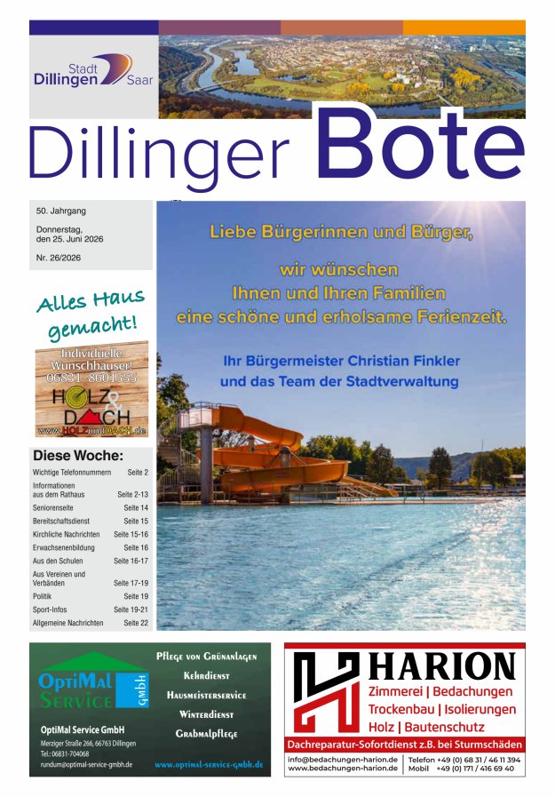 Dillinger Bote Titelblatt 26/2026