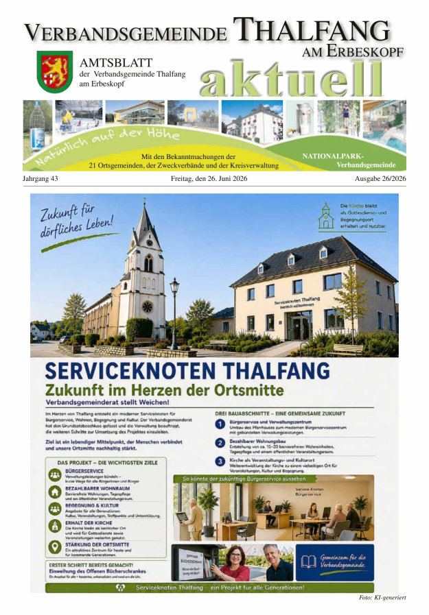 Thalfang aktuell - Amtsblatt VG Thalfang Titelblatt 26/2026