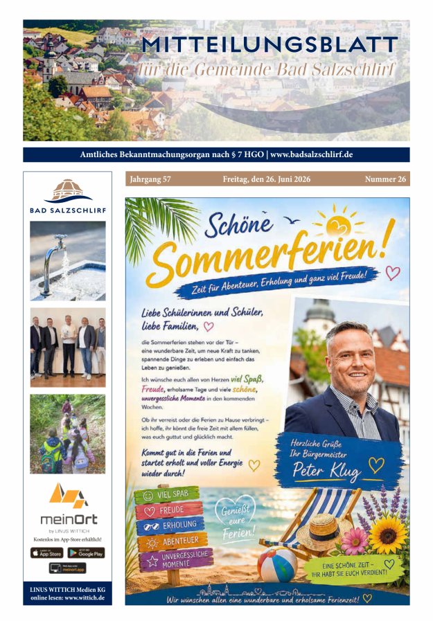 Amtliches Bekanntmachungsorgan der Gemeinde Bad Salzschlirf Titelblatt 26/2026