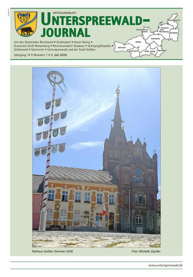 Unterspreewald-Journal Titelblatt 07/2026