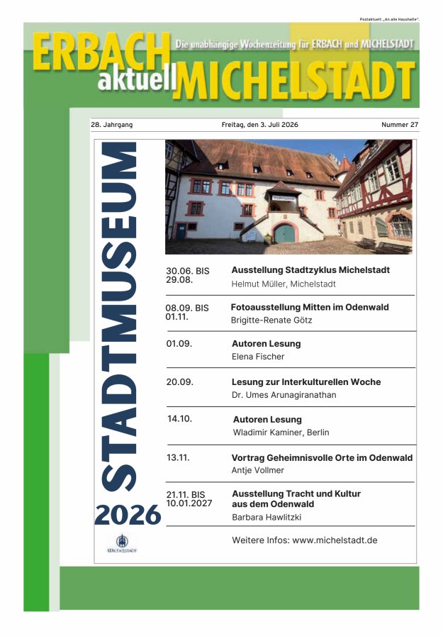 Erbach-Michelstadt aktuell Titelblatt 27/2026