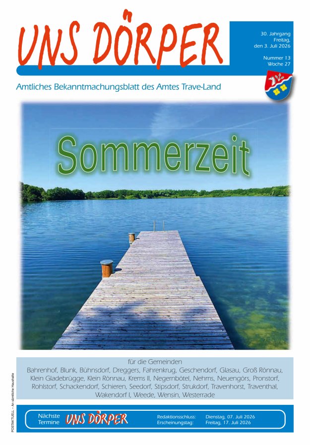 Uns Dörper Titelblatt 13/2026