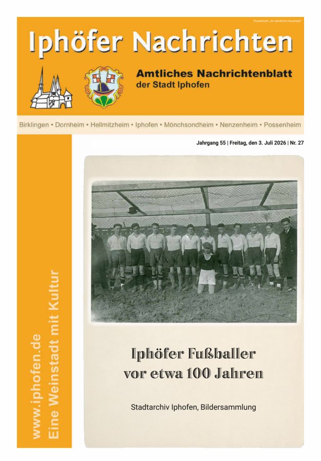 Iphöfer Nachrichten Titelblatt 27/2026
