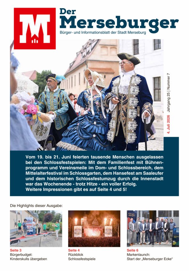 Der Merseburger - Bürger- und Informationsblatt für die Stadt Merseburg Titelblatt 07/2026