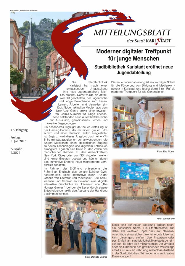 Mitteilungsblatt Karlstadt Titelblatt 06/2026
