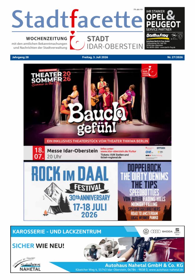 Stadtfacette Idar-Oberstein Titelblatt 20/2026