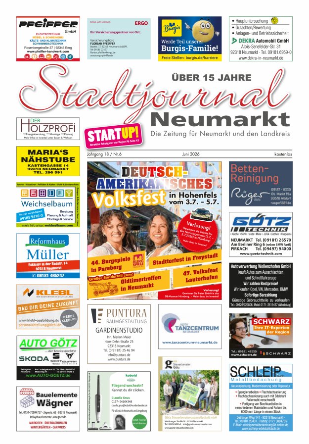 Stadtjournal Neumarkt Titelblatt 06/2026