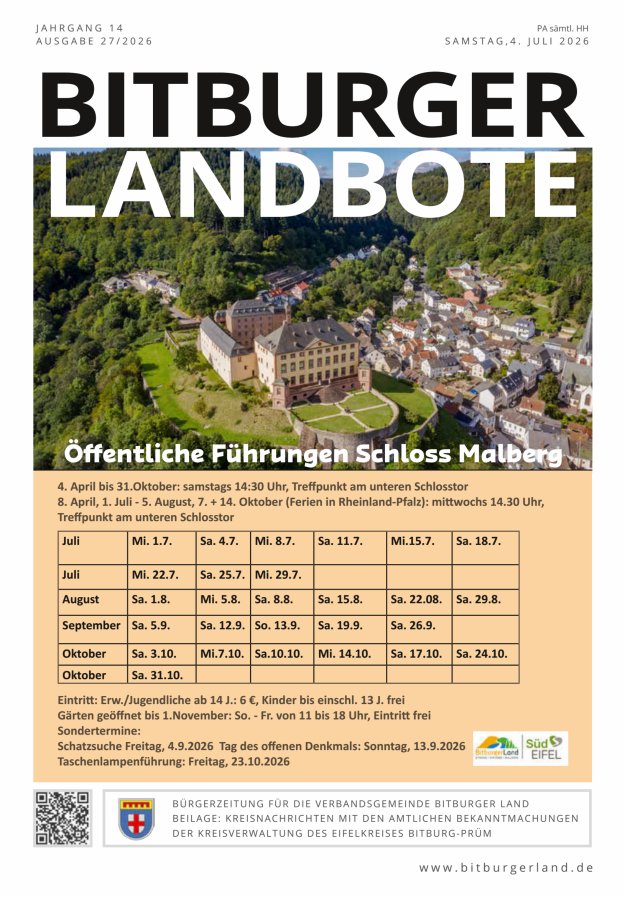 Bitburger Landbote Titelblatt 27/2026
