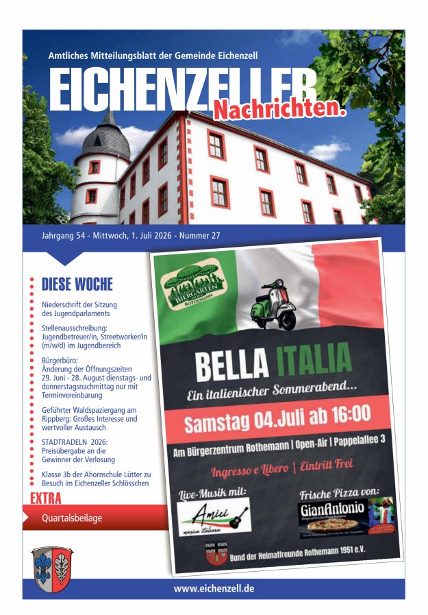 Amtliches Mitteilungsblatt der Gemeinde Eichenzell Titelblatt 27/2026