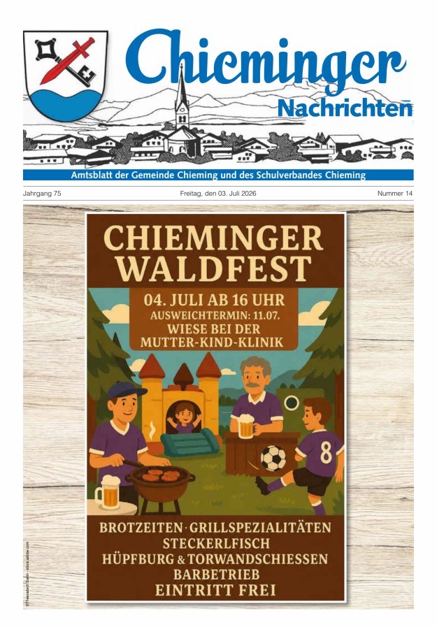 Chieminger Nachrichten Titelblatt 14/2026