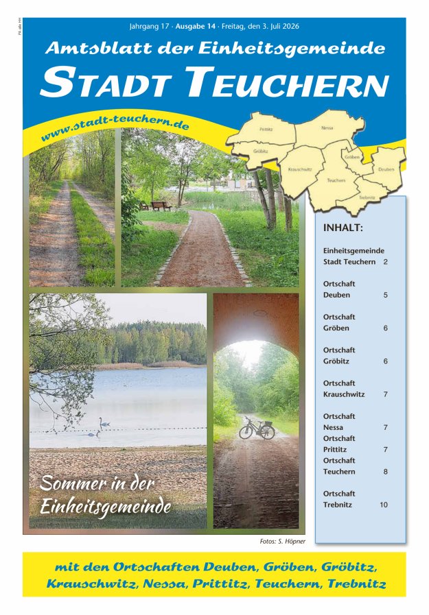 Amtsblatt der Einheitsgemeinde Stadt Teuchern Titelblatt 14/2026