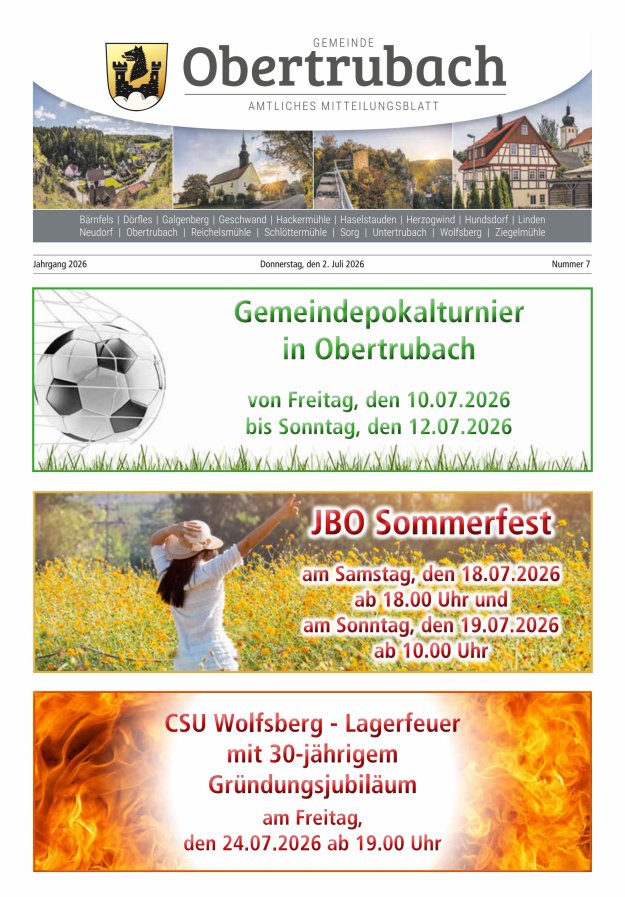Obertrubach Titelblatt 07/2026
