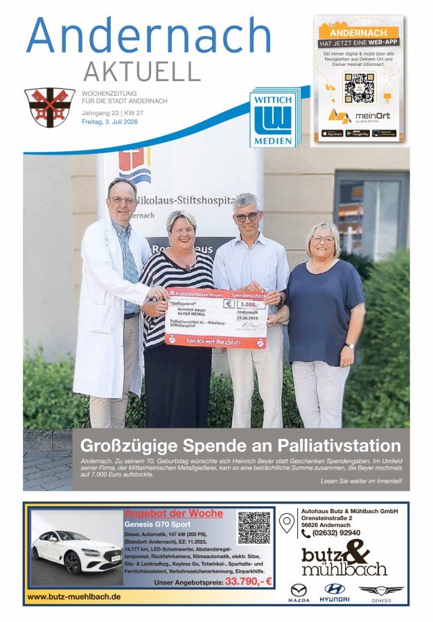 Andernach aktuell Titelblatt 27/2026