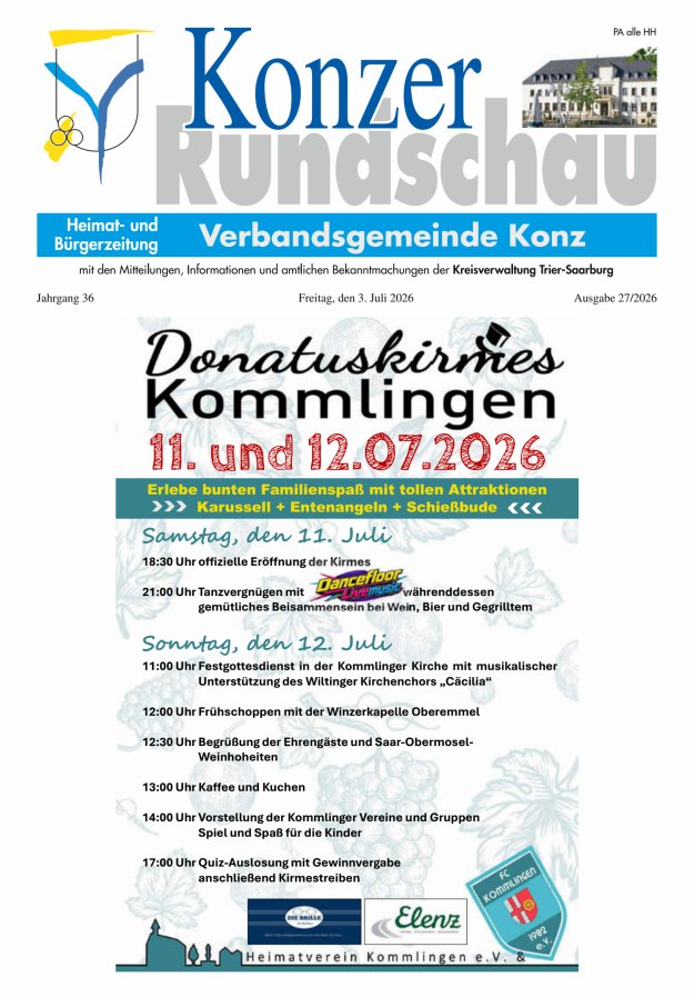 Konzer Rundschau Titelblatt 27/2026