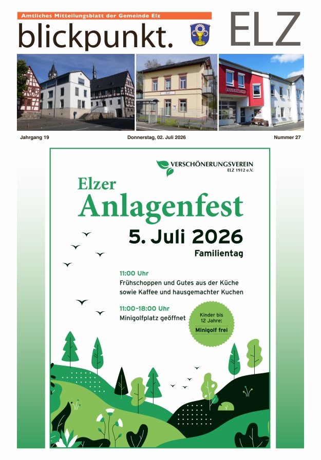 Blickpunkt Elz Titelblatt 27/2026