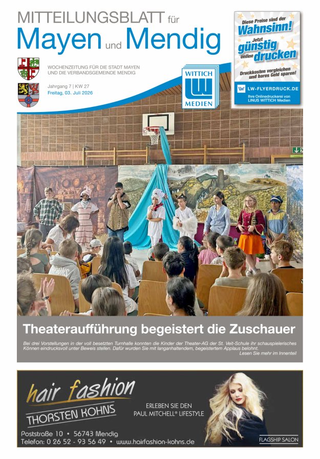 Mitteilungsblatt für Mayen und Mendig Titelblatt 27/2026