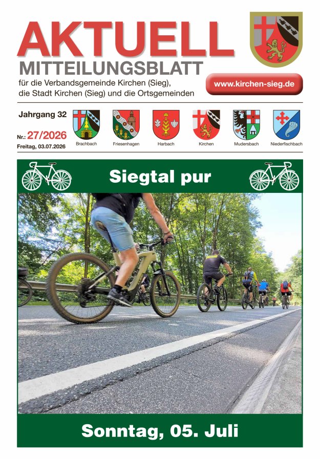 Aktuell - Mitteilungsblatt für die VG Kirchen (Sieg) Titelblatt 27/2026