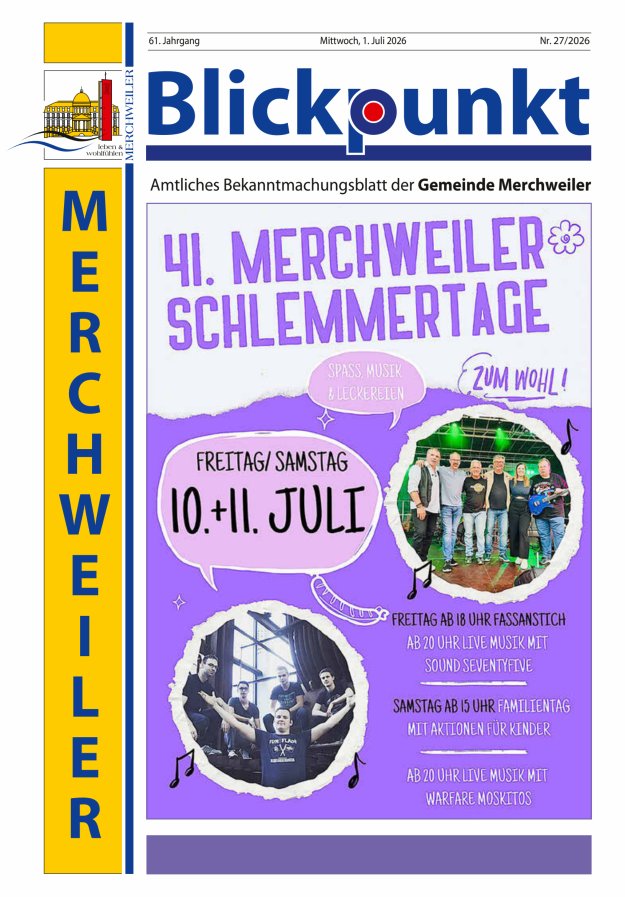 Blickpunkt Merchweiler Titelblatt 27/2026
