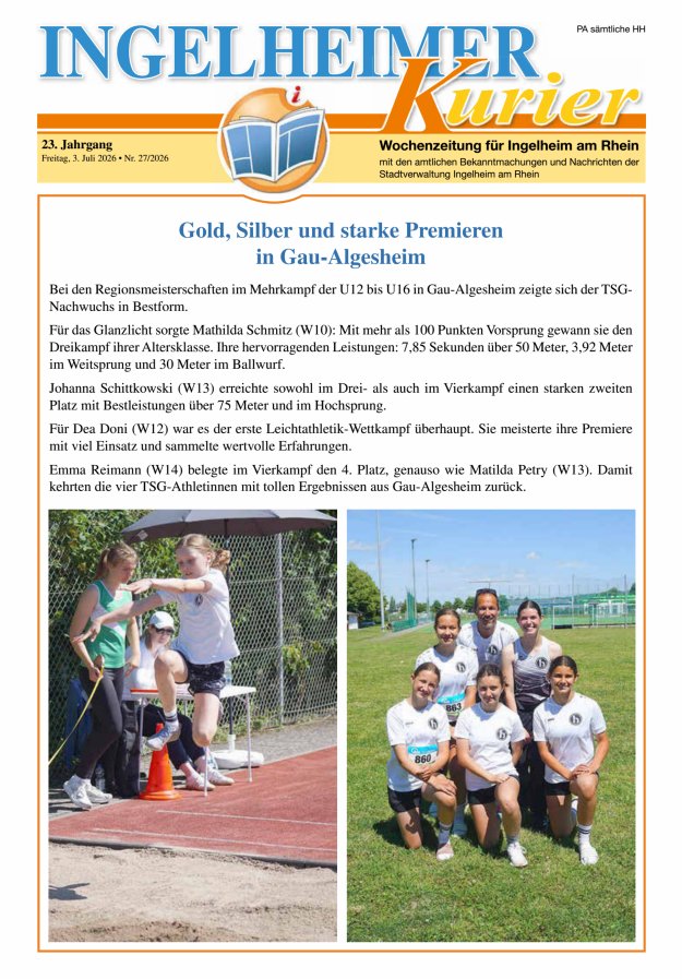 Ingelheimer Kurier Titelblatt 27/2026