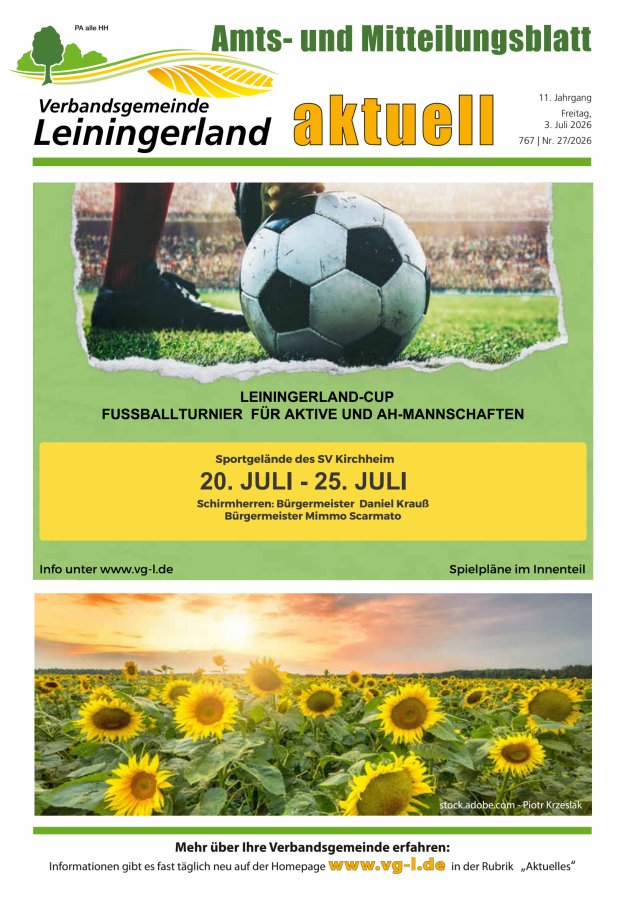 VG Leiningerland aktuell Titelblatt 27/2026