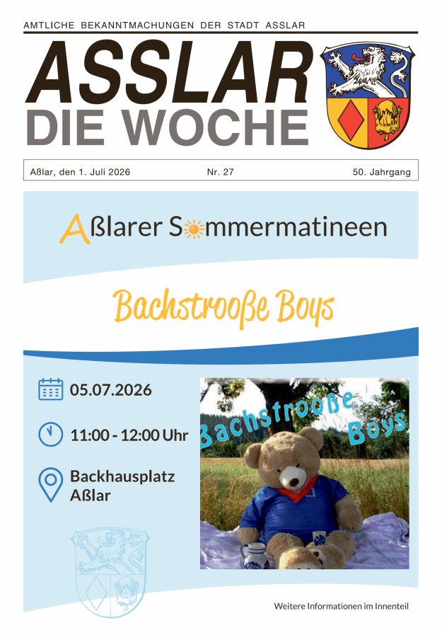 Asslar - Die Woche Titelblatt 27/2026