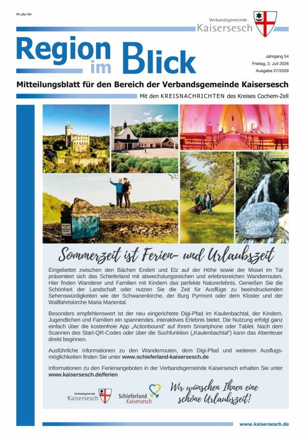 Region im Blick VG Kaisersesch Titelblatt 27/2026