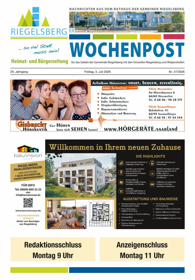 Riegelsberger Wochenpost Titelblatt 27/2026