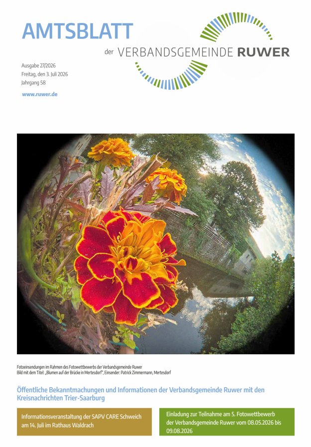 Amtsblatt VG Ruwer Titelblatt 27/2026