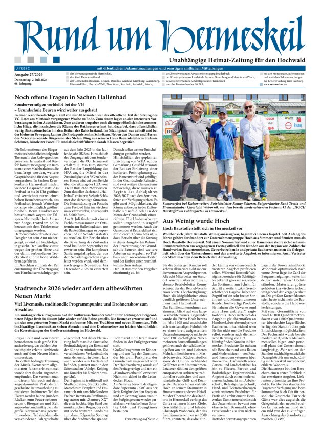Rund um Hermeskeil Titelblatt 27/2026