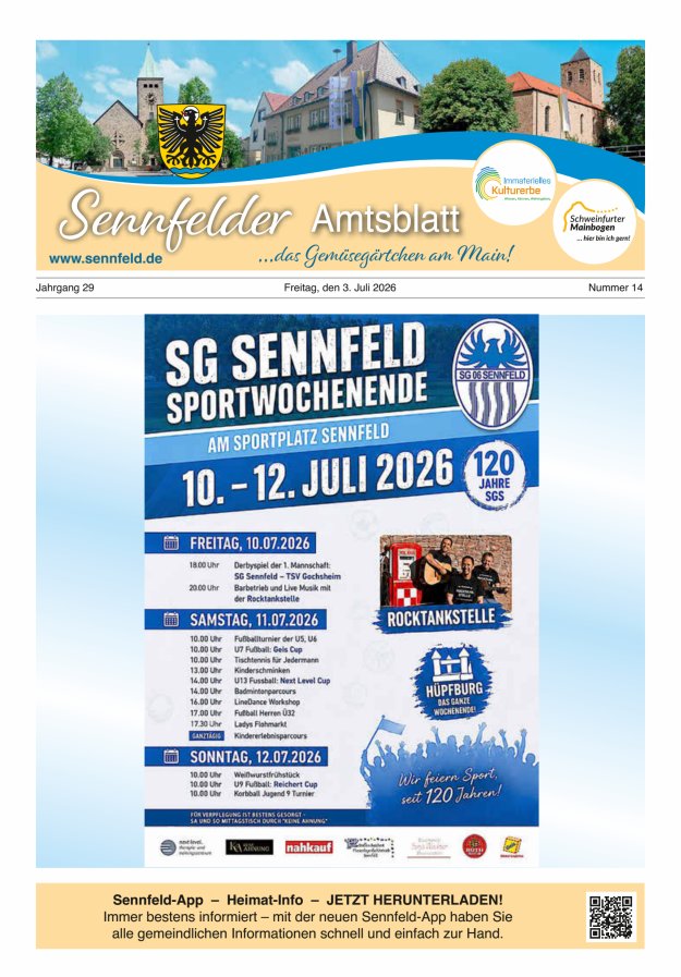 Sennfelder Amtsblatt Titelblatt 14/2026