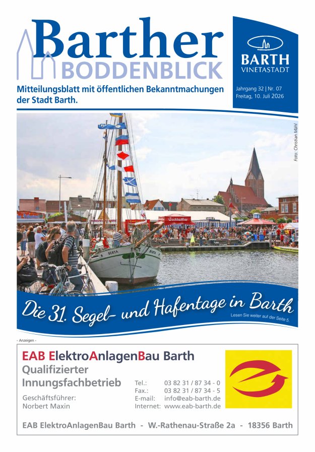 Barther Boddenblick Titelblatt 07/2026