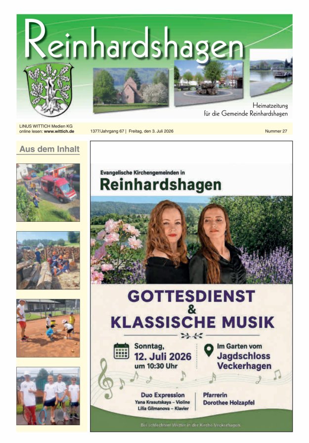Unser Blättchen Titelblatt 27/2026