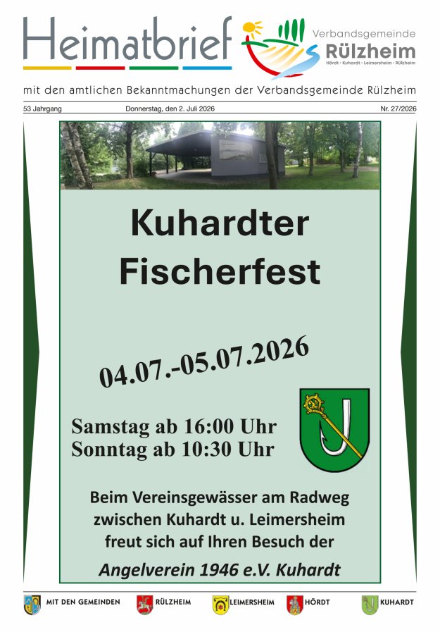 Heimatbrief VG Rülzheim Titelblatt 27/2026