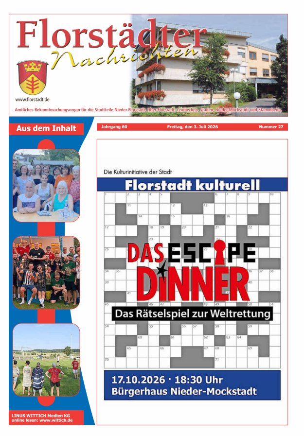 Florstädter Nachrichten Titelblatt 27/2026