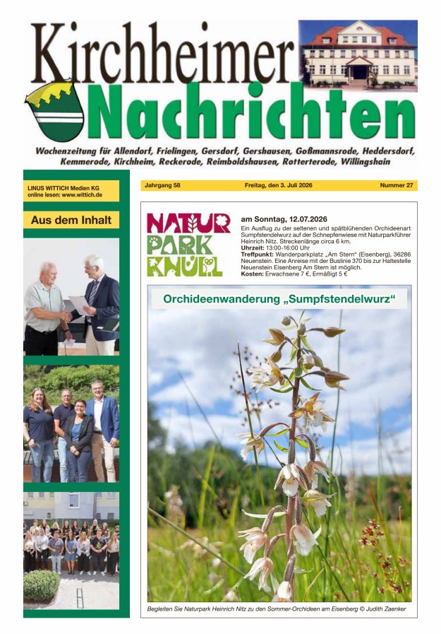Kirchheimer Nachrichten Titelblatt 27/2026