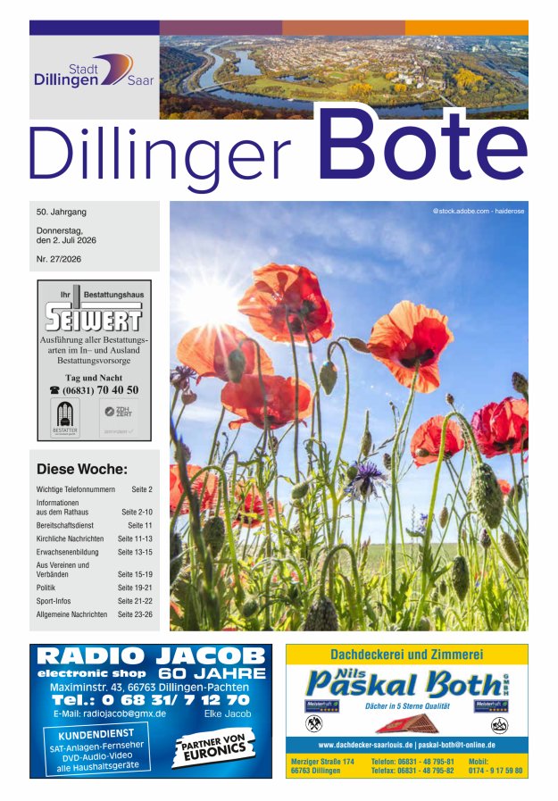 Dillinger Bote Titelblatt 27/2026