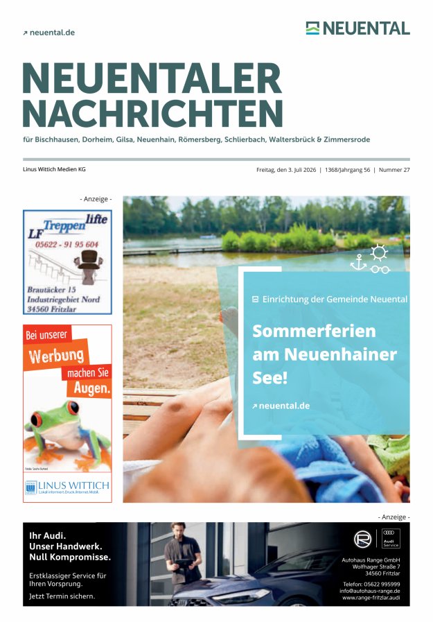 Neuentaler Nachrichten Titelblatt 27/2026