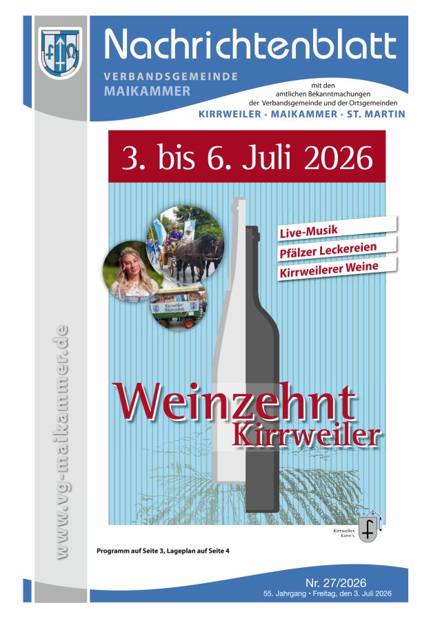 Nachrichtenblatt VG Maikammer Titelblatt 27/2026