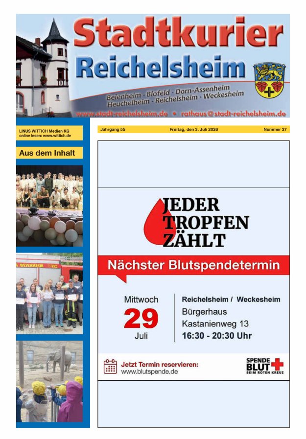 Stadtkurier Reichelsheim Titelblatt 27/2026