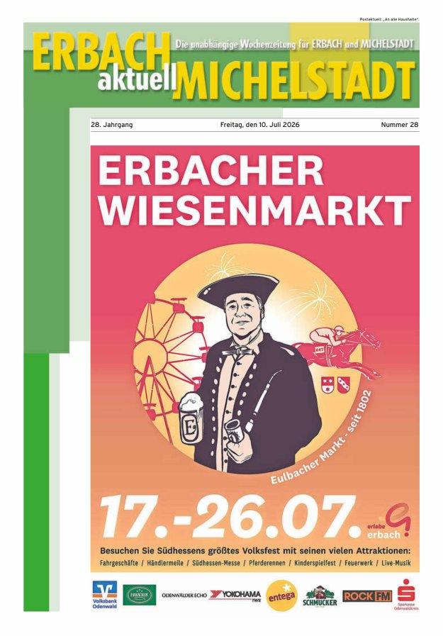 Erbach-Michelstadt aktuell Titelblatt 28/2026