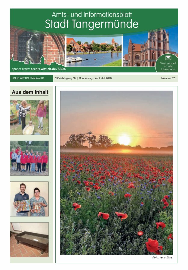 Tangermünde Titelblatt 07/2026
