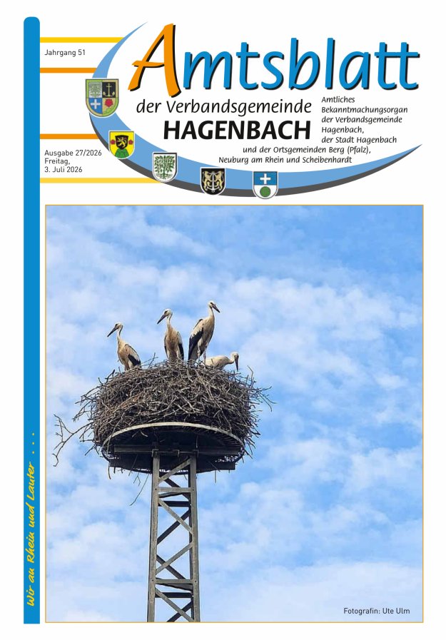 Amtsblatt der VG Hagenbach Titelblatt 27/2026