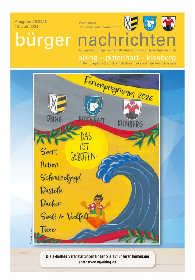 Bürger Nachrichten Obing Pittenhart Kienberg Titelblatt 28/2026