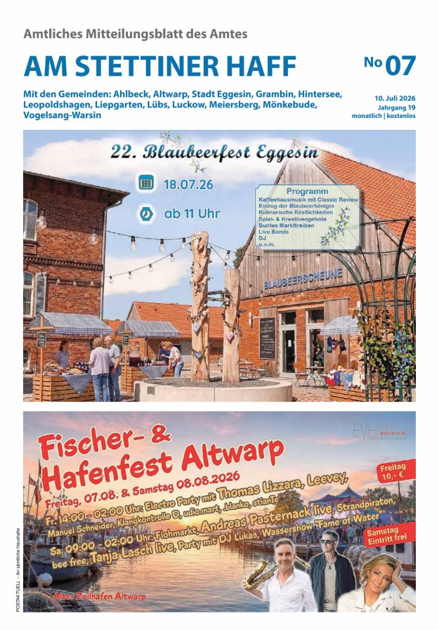 Am Stettiner Haff Titelblatt 07/2026