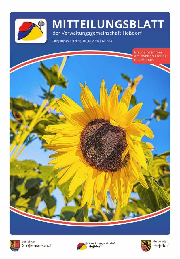 Mitteilungsblatt der Verwaltungsgemeinschaft Heßdorf Titelblatt 534/2026