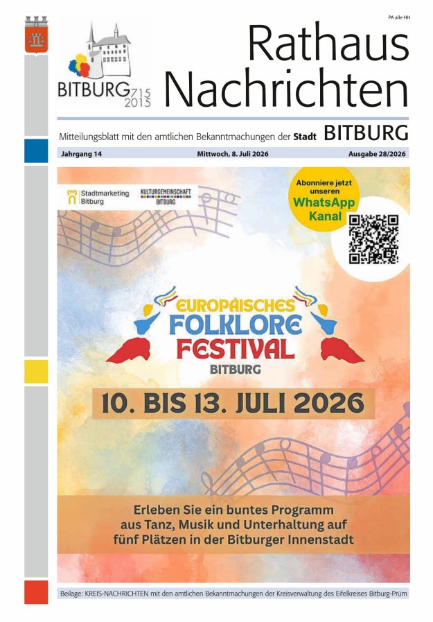 Rathaus-Nachrichten Bitburg Titelblatt 28/2026