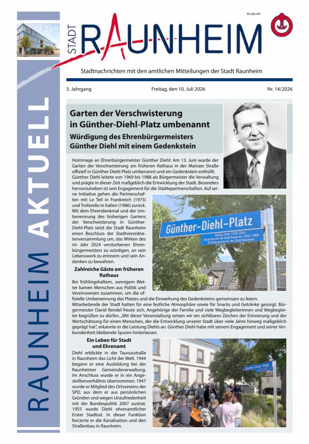Raunheim aktuell Titelblatt 14/2026