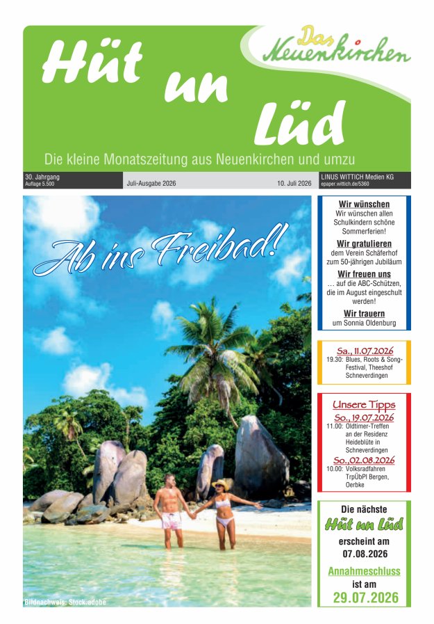 Hüt un Lüd Titelblatt 07/2026