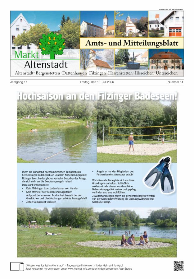 Amts- und Mitteilungsblatt des Marktes Altenstadt Titelblatt 14/2026